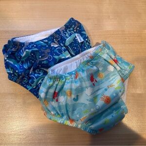 i play. Blue and Aqua Ocean Print Swim Diapers